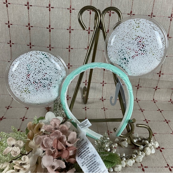 Walt Disney World Mickey & Minnie Snow Globe Ears Disney Mickey Ear Headband new - Picture 2 of 6